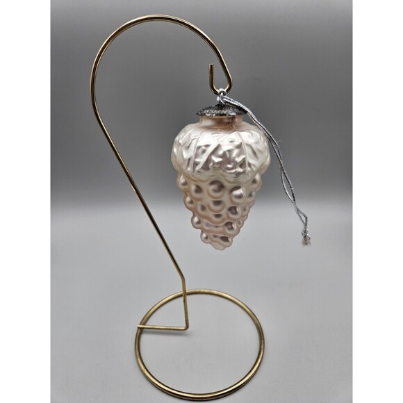 Vintage Kugel Midwest White Grape Cluster Heavy Glass Ornament - Picture 2 of 6